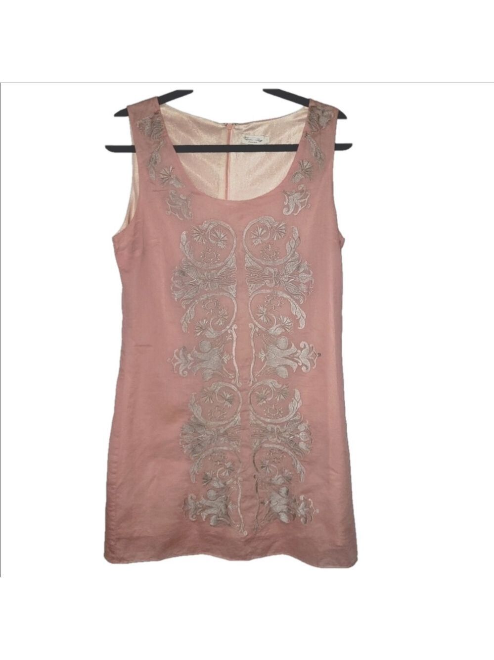 Tasha Polizzi Blush Pink Gray Cotton Dress Large